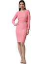 POPWINGS Casual Solid Skirt and Top Co-Ord Set for Women | Stylish Skirt Co-ord Sets for Women | Crop Top and Skirt Set for Wome