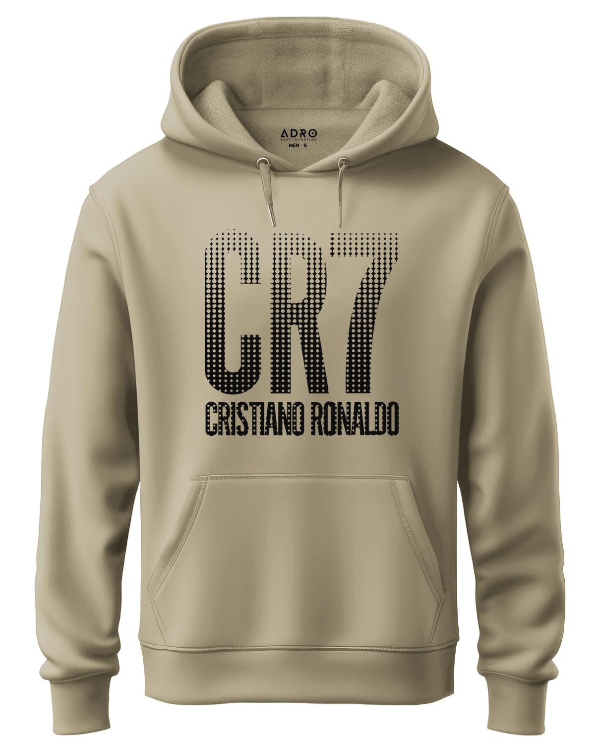 ADRO Men's Cotton Hooded Sweatshirt (H20-M-CR07-CH_Beige)
