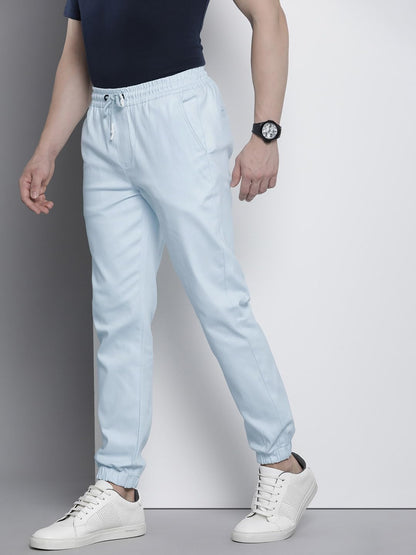 The Indian Garage Co Men Slim Fit Solid Mid-Rise Stretchable Chino Joggers