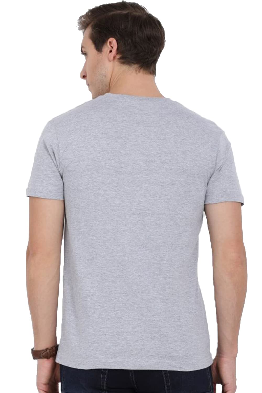 ADRO Men's V Neck Combo Plain Cotton T-Shirts_VCM2-PLN-GR-SK
