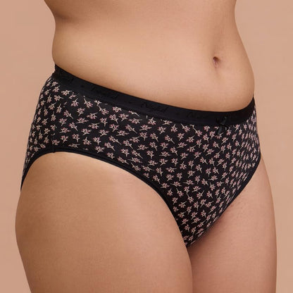 Nykd (NYP391) Breathable Cotton Hipster Panty Set for Women (Pack of 3) |Mid Waist & Medium Coverage Underwear with Anti-odour &