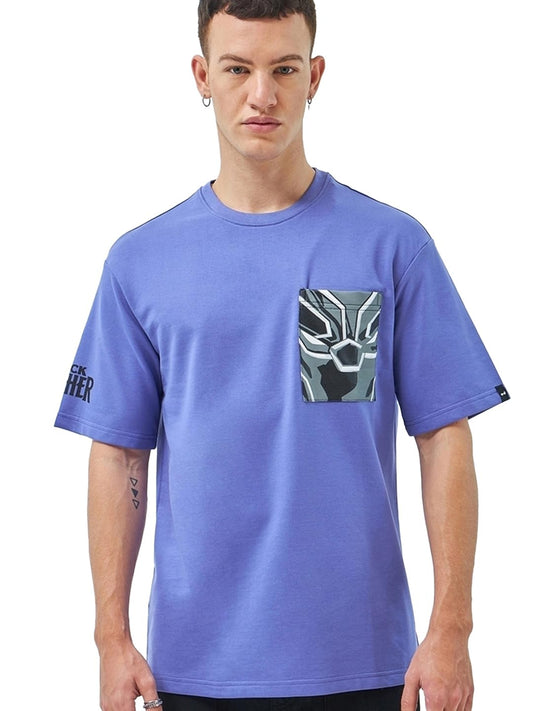 Bewakoof Heavy Duty 1.0 Official Marvel Merchandise Mens Graphic Printed Oversized Fit Half Sleeve Round Neck Terry T-Shirt_ 60