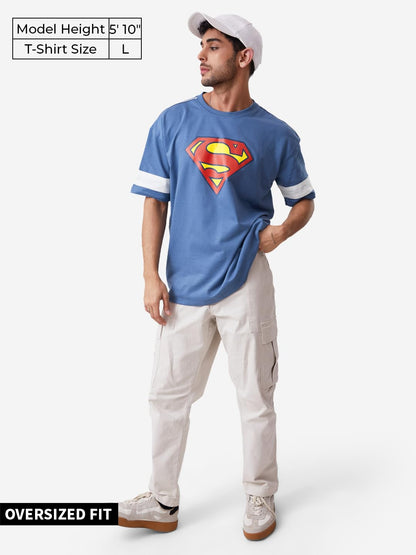 The Souled Store|Official Superman: Classic Mens and Boys T-Shirts|Half Sleeve|Loose fit Graphic Printed| 80% Cotton 20% Polyest