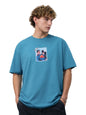 The Souled Store DC Comics: Superman and Batman Men and Boys Short Sleeves Round Neck Teal Graphic Printed Cotton Oversized T-Sh