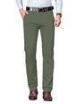 AVANOVA Mens Army Green Solid Trousers Light Business Style Slightly Stretch Straight Leg Pants for Outdoor Casual Daily (Trous
