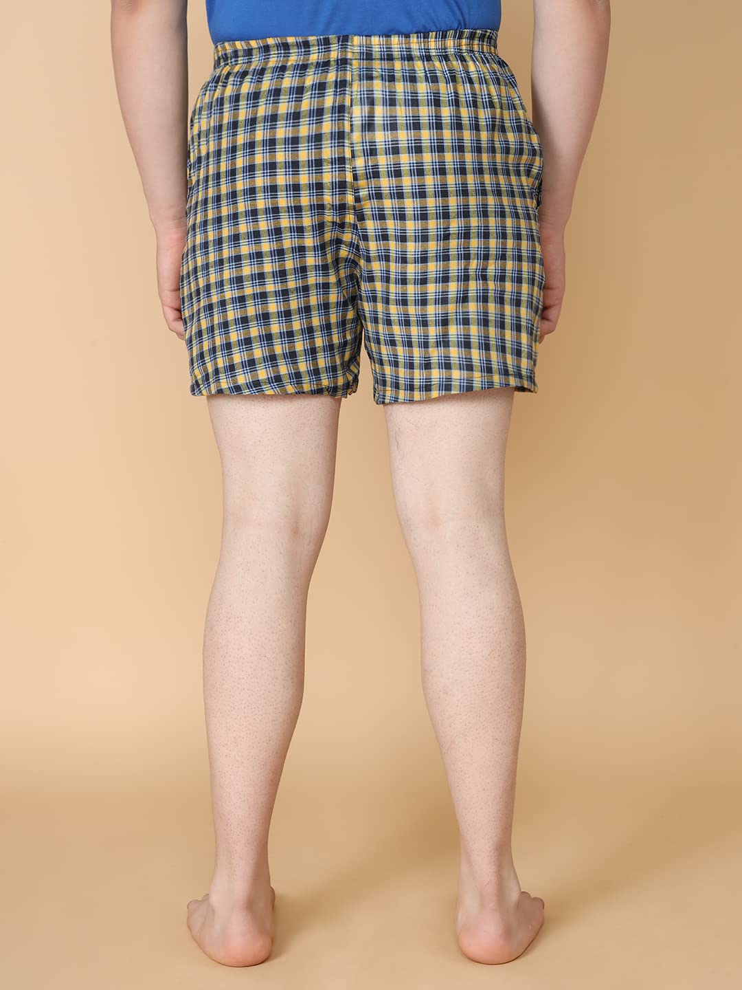 Lux Venus Combed Cotton Cheked Assorted Boxer Shorts For Men Multicolour