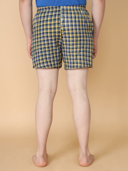 Lux Venus Combed Cotton Cheked Assorted Boxer Shorts For Men Multicolour
