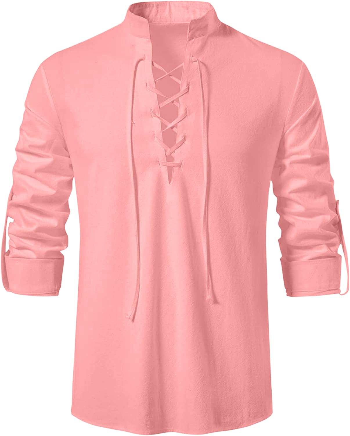 Macsivo MenS Cotton Blend Solid Short Kurta With Mandarin Collared Full Sleeve Drawstring Stylish Straight Length | Kurta For M
