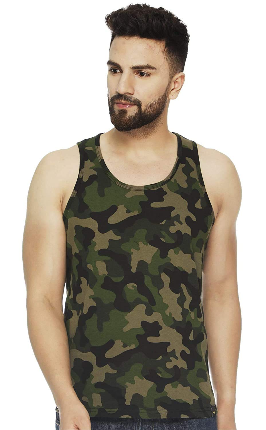 Veirdo Mens Marvel Original Marvel Iron Man Saving Earth Printed Sleeveless T-Shirt