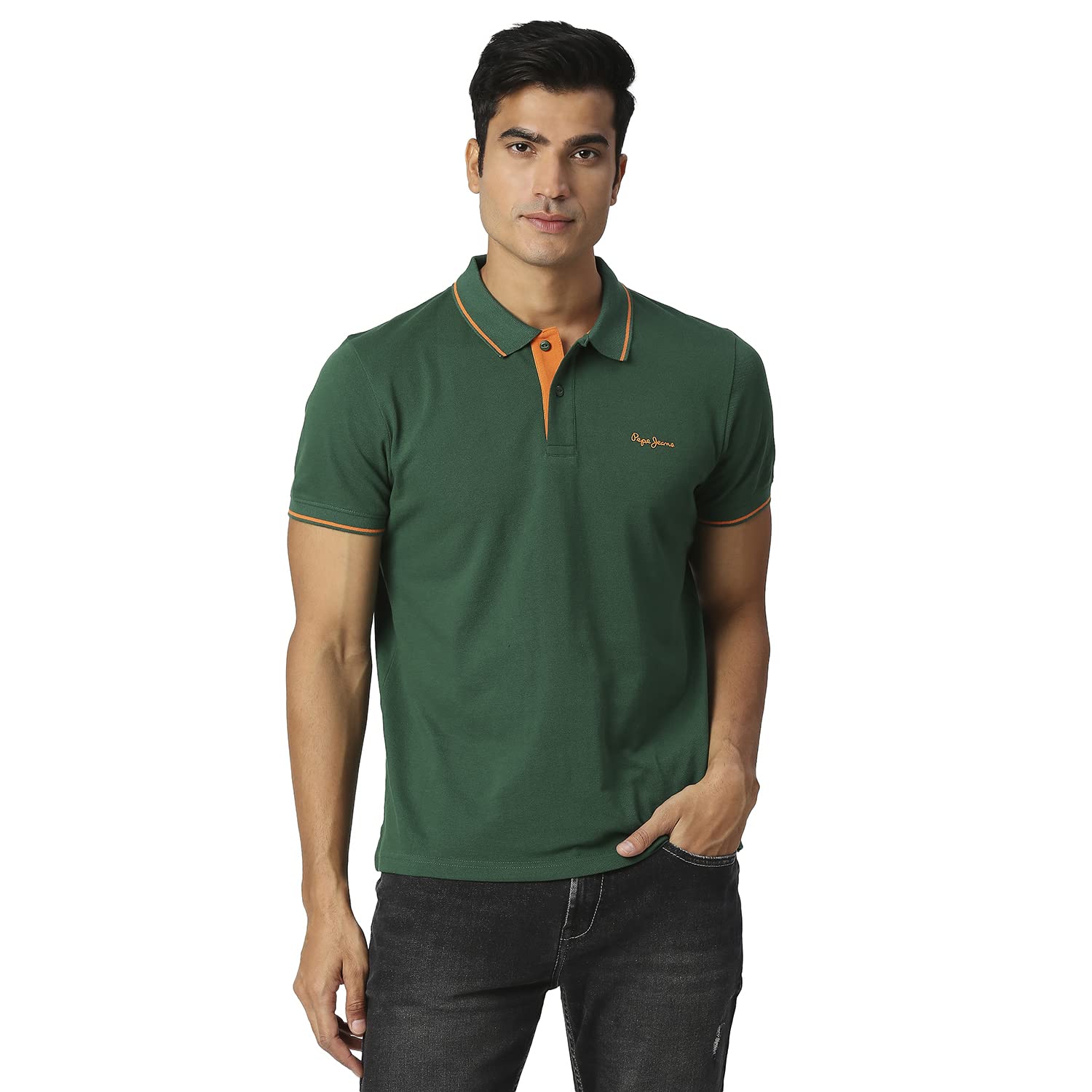 Pepe Jeans MenS Regular Fit T-Shirt (Pm542035665M_Green