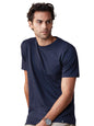 The Souled Store Supima Cotton Half Sleeve: Navy Blue Mens and Womens Solid Cotton T-Shirts