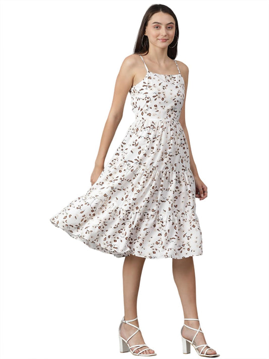 Kotty WomenS Fit And Flare Floral Print Dress(Multicoloured,Xl)