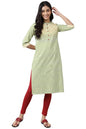 Aurelia Women Cotton Pear Sorbet Dobby Geometric Yarn Dyed Straight Kurta_22Aua13548-702880_M