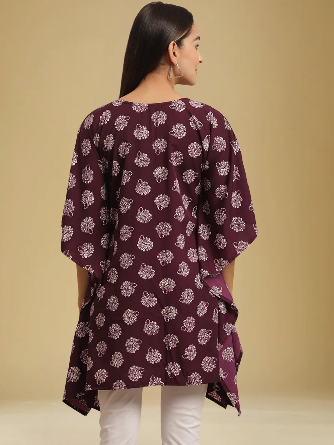 Tee Projekt Casual Crepe Kimino Sleeves Womens Kaftan Dress ll Kaftan Casual & Everyday Kurta (Pack of 2)