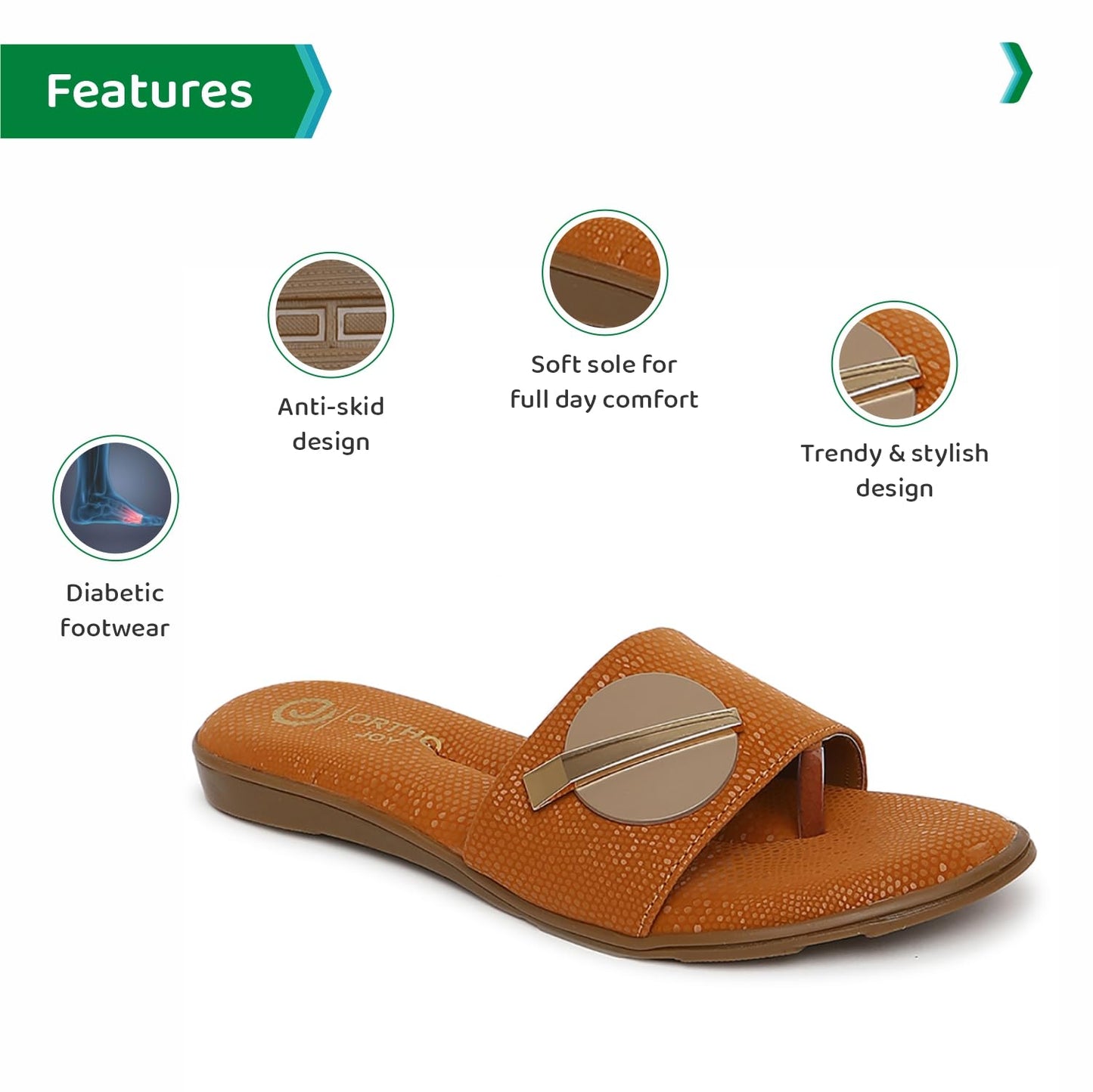 Ortho Joy Fancy Doctor Slipper For Women | Comfortable Fashionable Footwear For Women