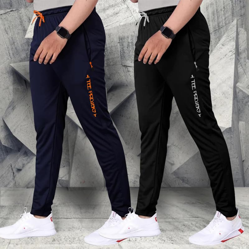 Tee Projekt Lycra Combo Soild & Zippered Pockets Style Regular Fit Track Pant for Men Jogger, Gym Wear, Yoga