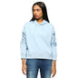 Pepe Jeans WomenS Pure Cotton Hooded Neck Sweatshirt (Pl581417_Blue_Washed