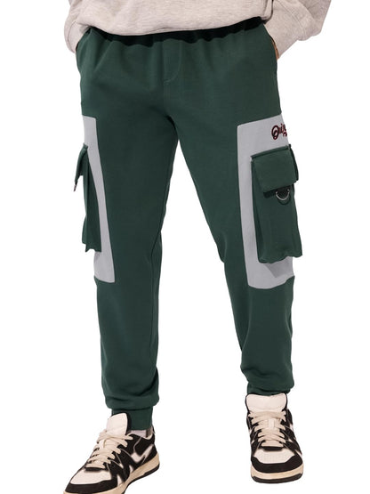 The Souled Store Utility Joggers Urban Terrain Men and Boys Elasticated Toggles Leg Closure Beige Printed Cotton Blend Baggy Fit