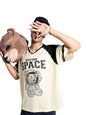 The Souled Store Ted The Stoner: Need Some Space Men and Boys Short Sleeves Round Neck Light Yellow Graphic Printed Cotton Overs