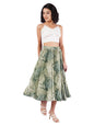 Kzully | Exquisite Marble Elegance A-Line Printed Midi Skirt For Women
