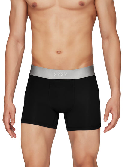 XYXX Mens Underwear Illuminati IntelliSoft Antimicrobial Micro Modal Trunk Pack of 3 (Black Iris & Tango Red ; Brilliant Blue ;