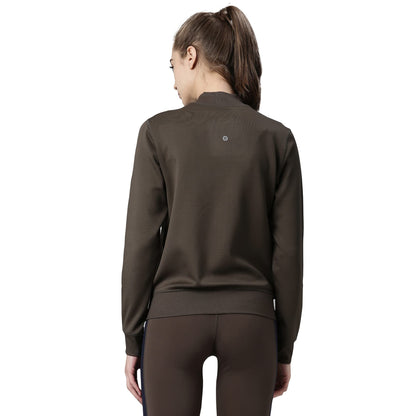 Enamor Athleisure A901 Relaxed Fit Bomber Jacket for Women|Breathable Antimicrobial Quick Dry 4-way Stretch Scuba Fabric Jacket