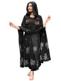 Gosriki WomenS Rayon Viscose Anarkali Printed Kurta With Pant & Dupatta (Gangori Black-Gs_S_Black_Small)