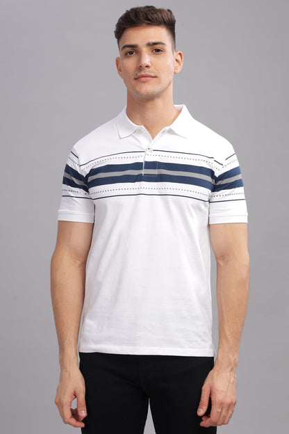 ADRO Regular Fit Polo T-Shirt for Men| Printed Polo T-Shirt | Cotton Polo T Shirt Also in Plus Size|Pnop24-L1-Whnbgr