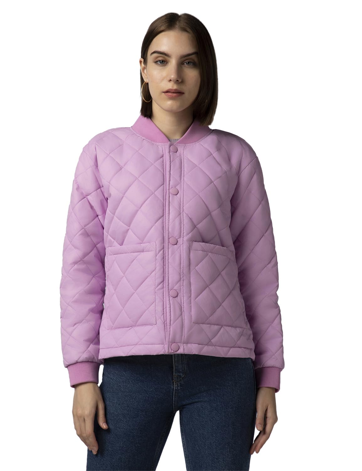 FYLTR Womens Winter Puffer Jacket with Patch Pockets - Stylish Boxy Fit | Full Sleeves | Extended Placket | Snap Button | Casua