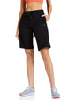Enamor Essentials Womens Mid Rise Slim Fit Breathable Stretch Cotton Knee Length City Shorts with Invisible Zipper Pockets- E044