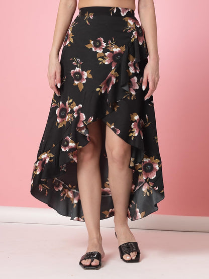 OOMPH! Long Skirts for Women Black - msk052