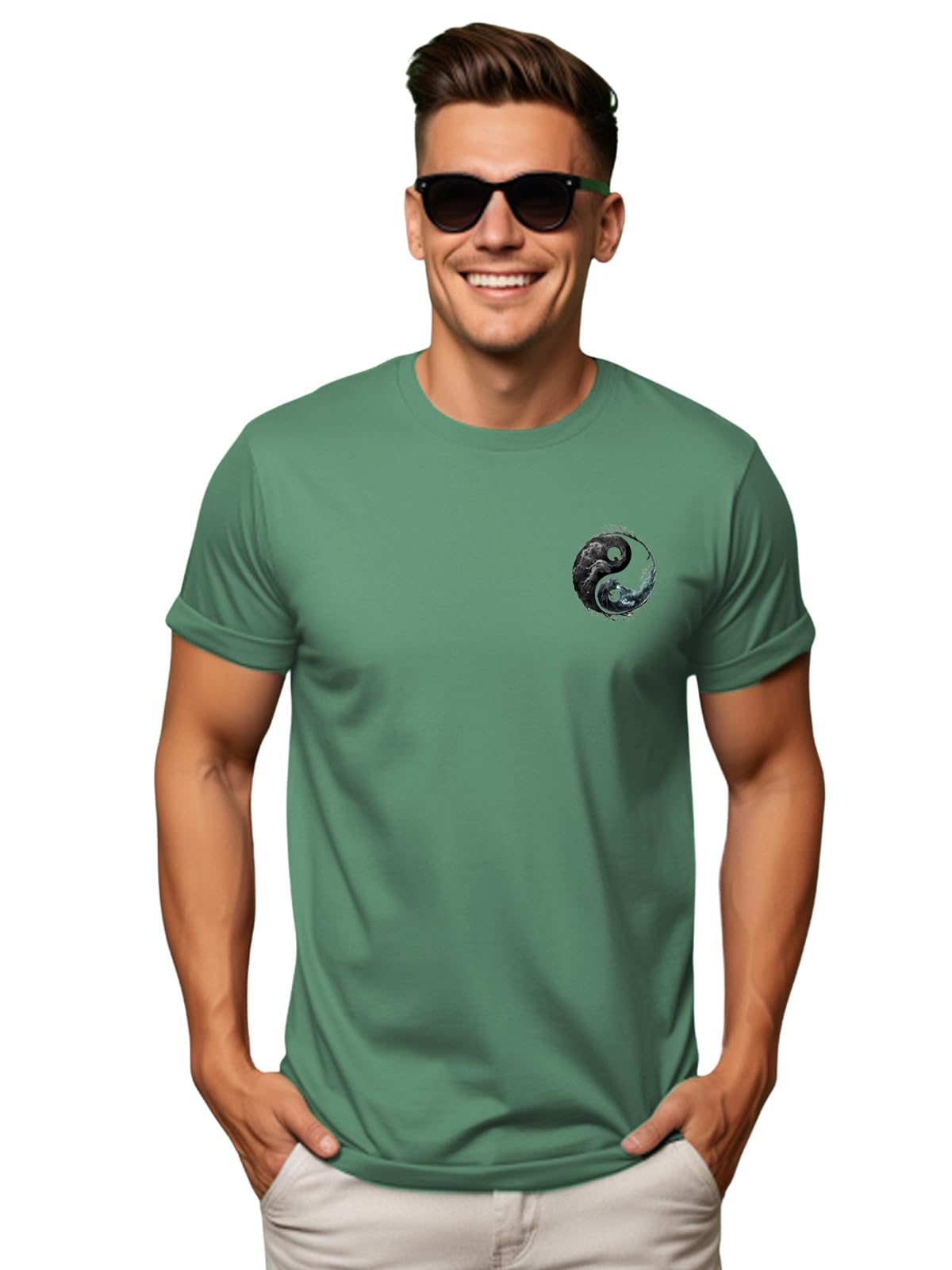 ADRO T-Shirts for MenChest Printed T-Shirt for MenCotton Tshirt for Men|RN24-STICK-YONG-PT