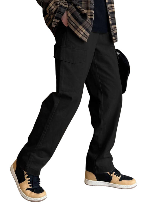 Greciilooks MenS Regular Casual Pants (Gl-Tp-1079_Black