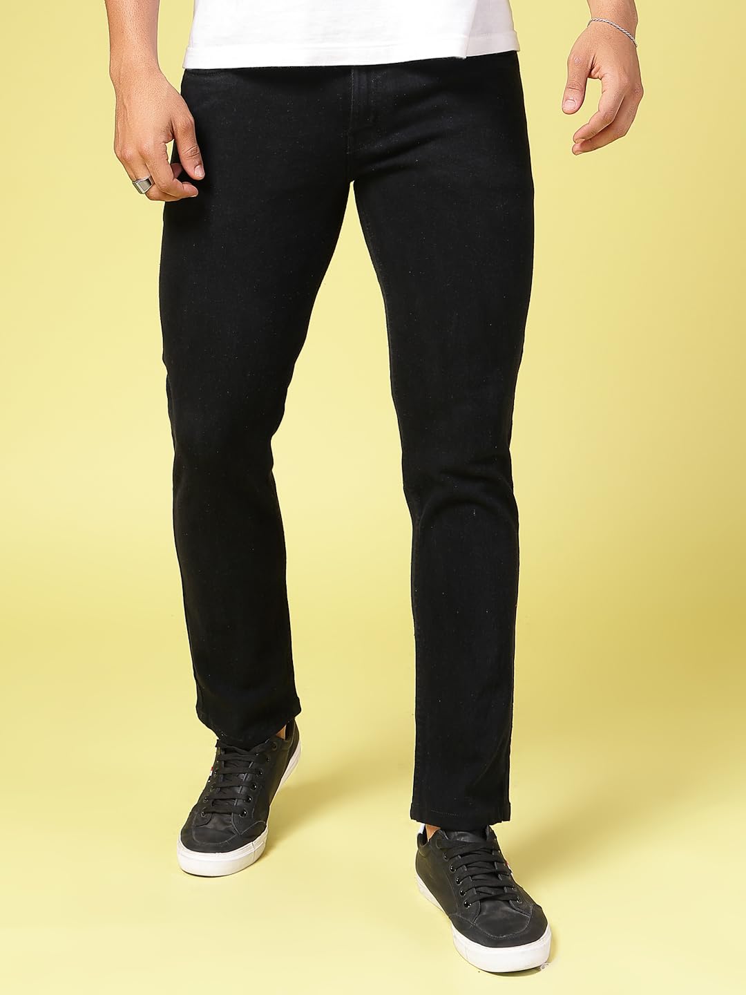 Rigo Cotton Denim Jeans for Men | Solid Jeans for Men | Stretchable, Slim FIt & Straight Fit Jeans for Men