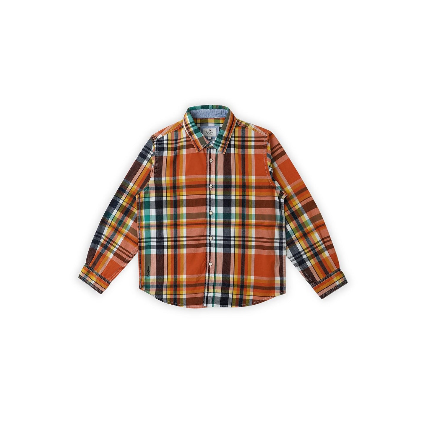 Pepe Jeans BoyS Checkered Regular Fit Shirt (Pb302638_Orange