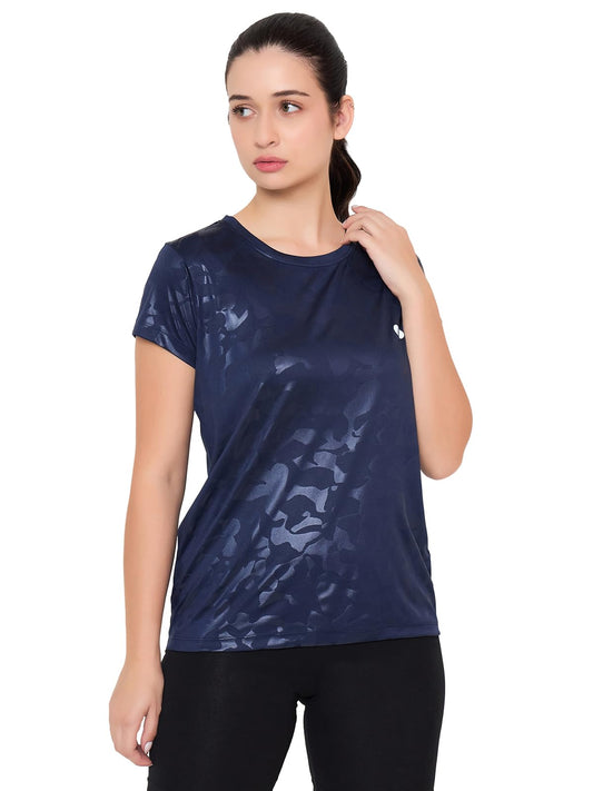 Clovia Womens Comfort-Fit Activewear Sport T-Shirt (AT0124B08_Blue_XXL)