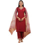 SHIENZY Womens Maroon Viscose Kurta Set with Printed Dupatta || Ethnic Wear for Women || Stylish Indian Suit for Girls || Festi