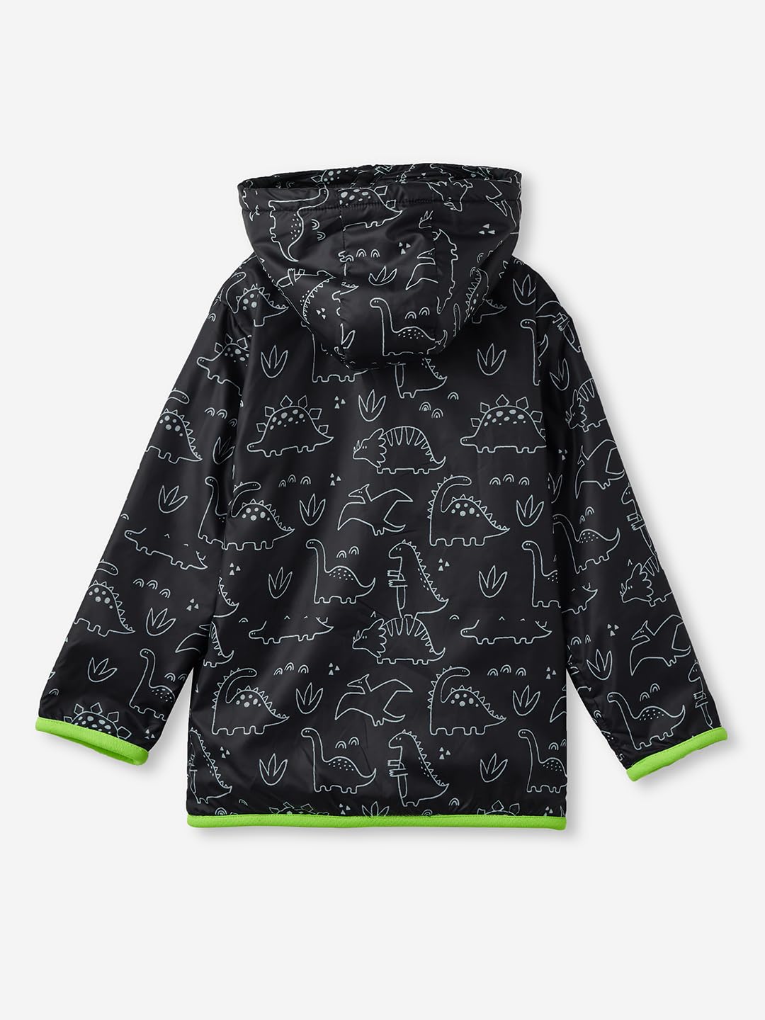 The Souled Store Dino Era Boys Long Sleeve Zipper Front All Over Print Puffer Hooded Jackets