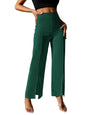 Shasmi Bottle Green Womens Dress Pants Stretchy Work Slacks Business Casual Office Bootcut Leg Elastic Waist Regular Fit Plazzo