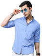 Pinkmint Cotton Soild Shirt for Men Long Sleev Spread Collar Pattern Formal Shirt, Casual Wear