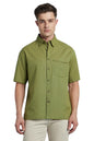 Dennis Lingo Men Cotton Relaxed Fit Textured Shirts Green