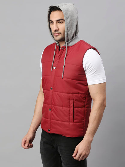 Dennis Lingo Color Block Polyester Regular Fit Full Sleeves MenS Hooded Puffer Jacket With 2 Pockets - Lightweight Casual Winte