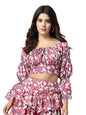 OOMPH! Full Sleeve Crop Top, Pink, mt867