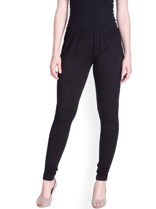 Lyra Women Solid Premium Cotton Churidar Leggings | Mid-Waist | Fashionwear