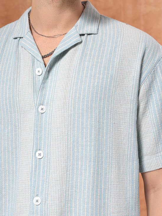 The Indian Garage Co MenS Relaxed Fit Shirt (0923-Shmkrs-05-01_Ice Blue