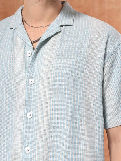 The Indian Garage Co MenS Relaxed Fit Shirt (0923-Shmkrs-05-01_Ice Blue
