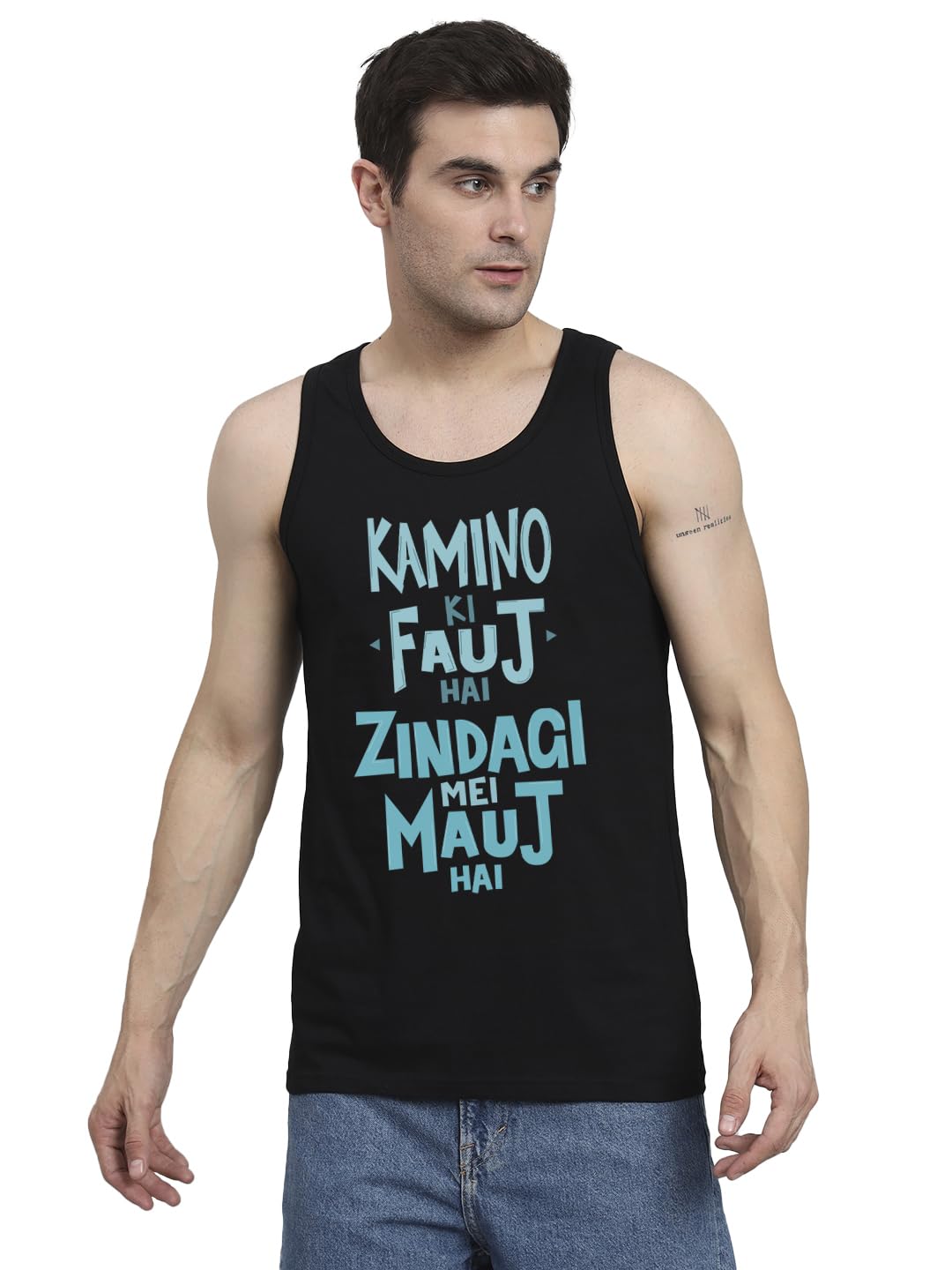 Peppyzone Mens Regular Fit Vest (TT-Trendy 56-60_Black4