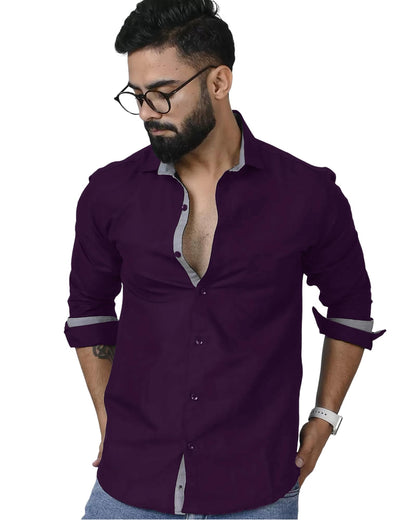 Pinkmint Mens Long Sleeve Button Down Shirt for Men Collared Casual Formal Soild Shirt