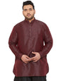 VASTRAMAY Plus Mens Wine Silk Blend Kurta (VPLUSMUK001WN_52)
