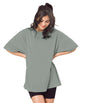 SHODOX Womens Cotton Blend Oversized Drop Shoulder Solid T-Shirt(Pack of 1)